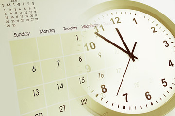 Time management calendar and clock composite 