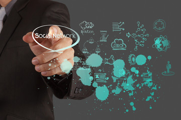 businessman working with new modern computer show social network