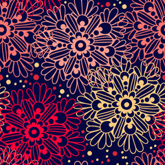 Cute floral seamless pattern