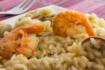 Rice with seafood