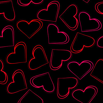 Seamless wallpaper of hearts