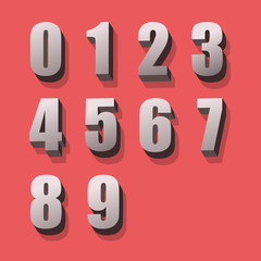 Alphabet numbers retro colour style. Vector illustration.