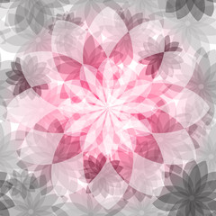 Floral pink-gray seamless pattern
