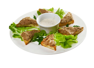  bread with delicious liver pate