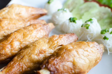 Sugar cane skewered fried minced shrimps - Vietnamese food