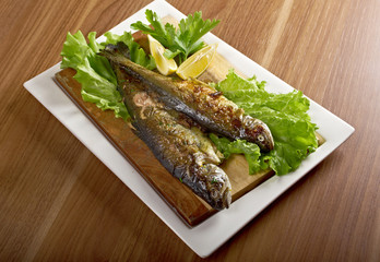 Two grilled Rainbow Trouts