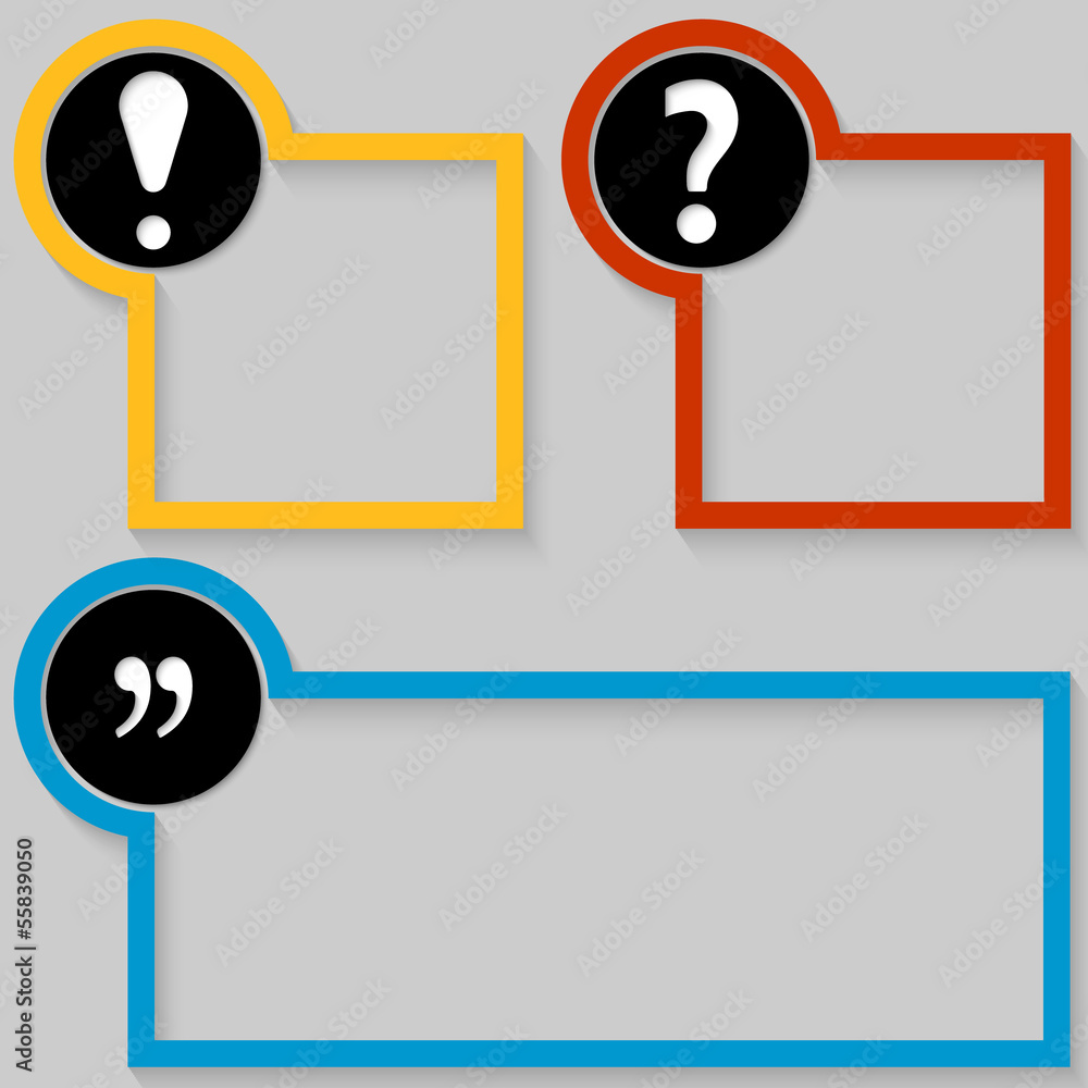 Poster set text frame with marks