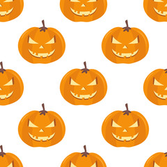 Seamless pattern with pumpkins
