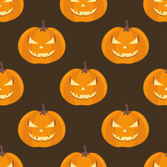 Seamless pattern with pumpkins