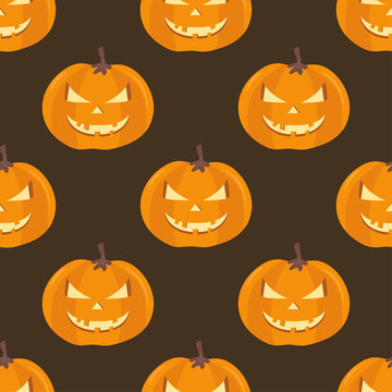 Seamless pattern with pumpkins