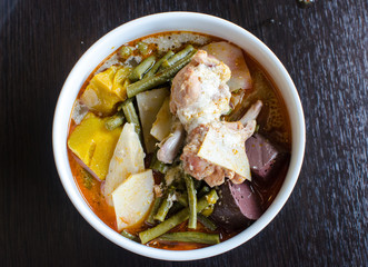 Coconut with chicken noodle - Vietnamese food