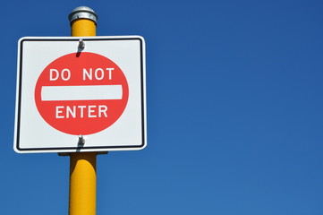 Do not enter sign