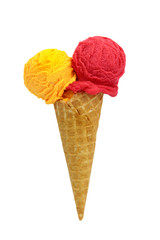 Red and yellow ice-cream
