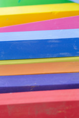 Colorful chalk pastels education, arts,creative.