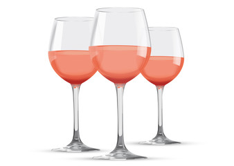 Verres de vin rosé