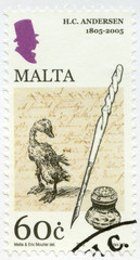 MALTA - 2005: shows the Ugly Duckling, Hans Christian Andersen