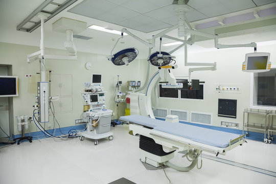 Operating room with surgical equipment, hospital, Beijing, China