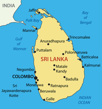 Democratic Socialist Republic of Sri Lanka - vector map