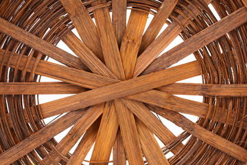 Background of bottom wicker basket.