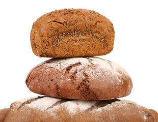 Pyramid of brown breads.