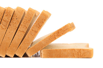 Sliced bread isolated on white background