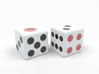 two dices on white background