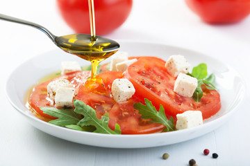 salad with beef tomatoes and feta