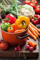 various fresh vegetable