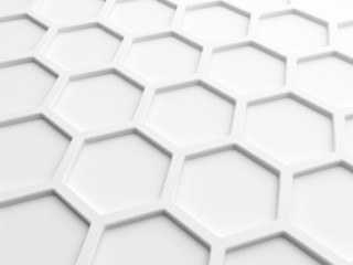 Abstract wall background with white honeycomb