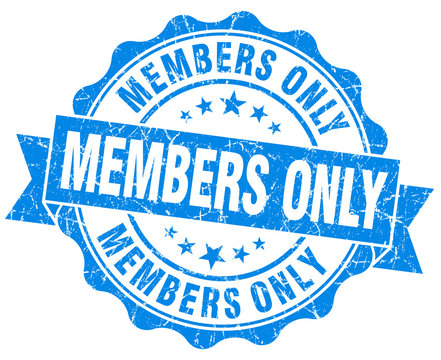 members only grunge blue isolated seal