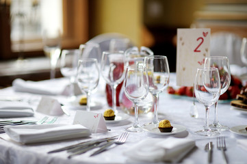 Table set for an event party