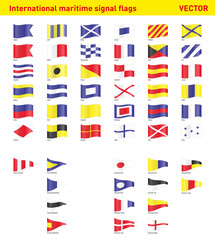 Set of international maritime signal flags © Maxal Tamor