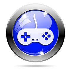 Metallic blue glossy icon