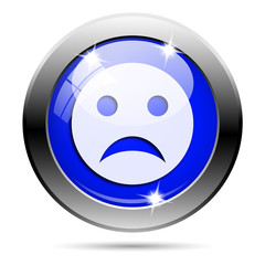 Fototapeta premium Metallic blue glossy icon