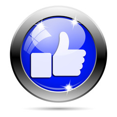 Metallic blue glossy icon