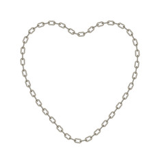 Silver chain in shape of heart