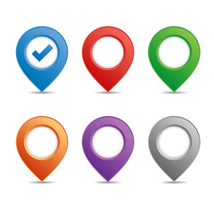 Color pin set for maps