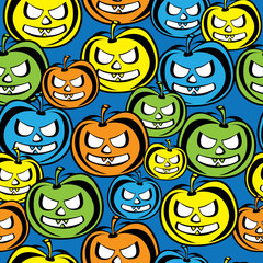 seamless pattern colored pumpkin