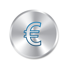 Fototapeta premium Euro silver sign. Isolated currency icon.