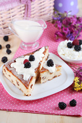 Cheese casserole with raisins
