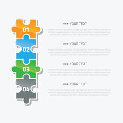 Puzzle piece infographic option and text area vector