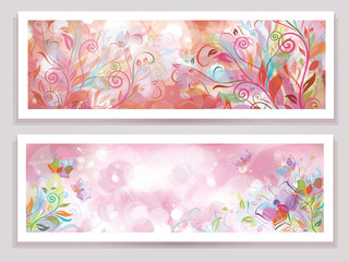 Vector floral banners.