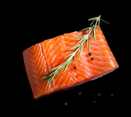 Raw salmon.