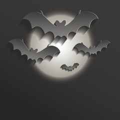 halloween bat moon paper 3D