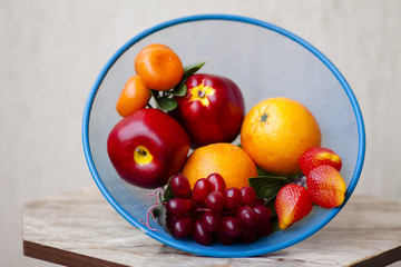 Weintrauben mit Orangen