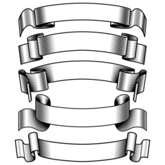 black and white banners set