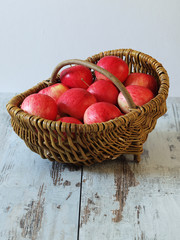 Fresh apples in the basket
