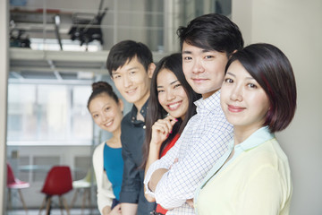Obraz premium Portrait of Five Business People in Creative Office