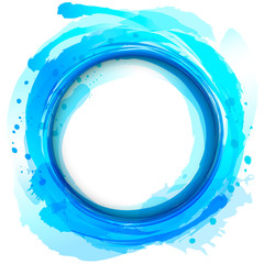 Abstract vector design element with brush strokes and splashes.