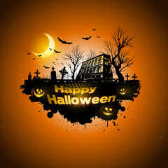 Multiple orange Halloween banners and backgrounds
